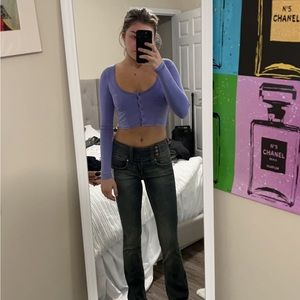 Urban Outfitters Cropped Purple Longsleeve
